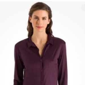 NWT: $250 HANRO XS Carrie Boyfriend Sleep Shirt * Modal & Silk